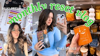 monthly reset for October with me 🍂📔 | cutting my hair, fall shopping, reading journal set up