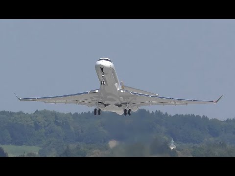 4K | Global 7500 - Bombardier Inc. take of at EDMO-Oberpfaffenhofen Airport | 03.2021