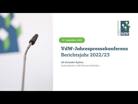 VdW-Jahrespressekonferenz zum Berichtsjahr 2022/2023 vom 12. September 2023