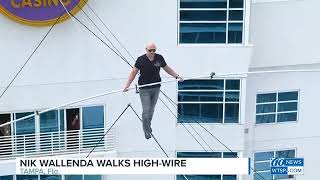 Nik Wallenda completes high-wire walk in Tampa with his mother, Delilah