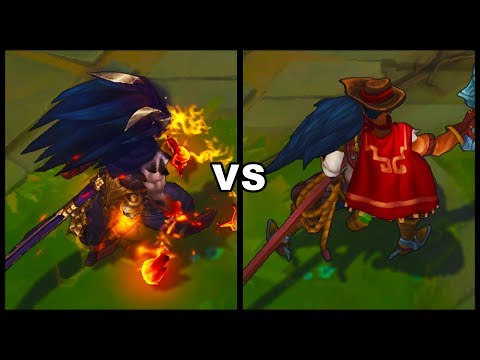 Nightbringer Yasuo vs High Noon Yasuo Skins Comparison (League of Legends)
