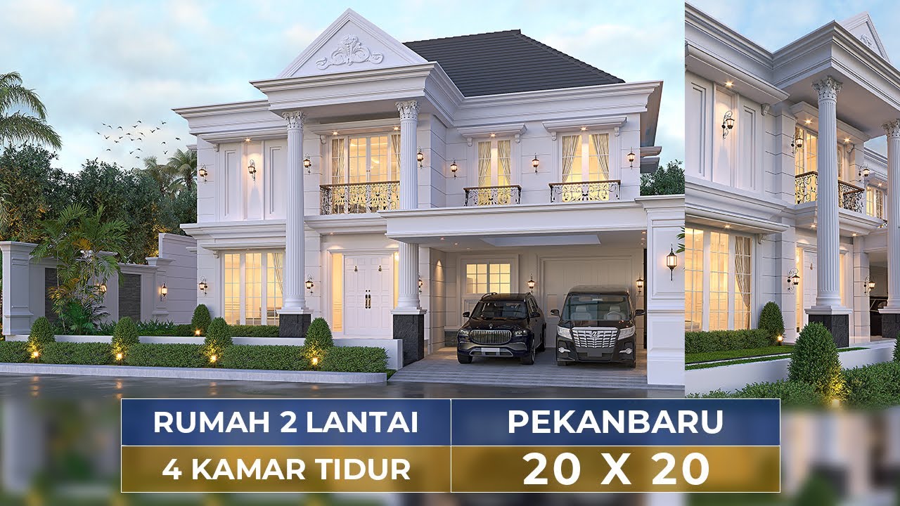 Video 3D Desain Rumah Klasik 2 Lantai Bapak RLD 1372 - Pekanbaru