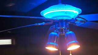 Menards Turn of the Century Ceiling Fan in neon/plexiglass