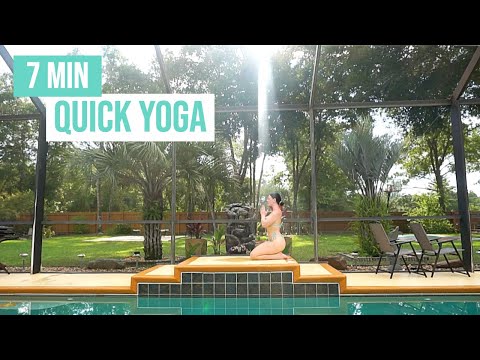 7 MINUTE QUICK FULL BODY YOGA FOR FLEXIBILITY AND SORE MUSCLES!