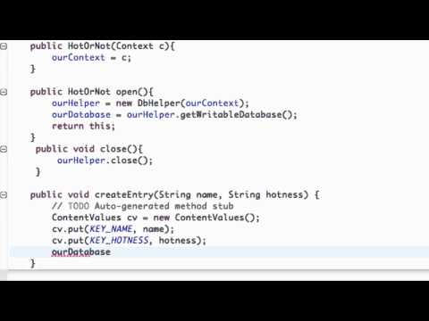 Android Developing Applications Tutorial 117 Inserting Data Into Sqlite Database