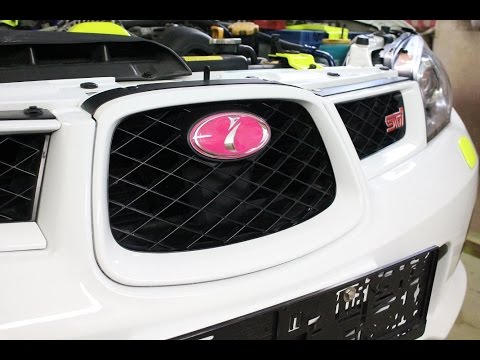 Subaru Impreza Fix --  install the Pink STI  Front Grill Emblem
