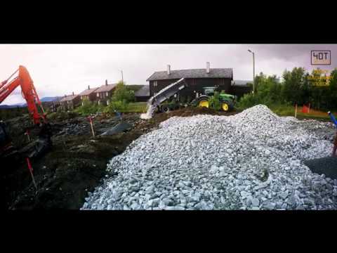 John Deere 6155R with dumper for sand, rocks, stones. Hardox body with rocks, sand.