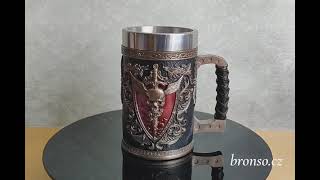 Korbel s lebkou a mečem - rytířský krýgl z nerezu, Veronese  WU77604A4