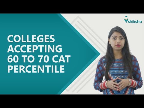 CAT 2018 - Colleges accepting CAT scores range 60 to 70 percentile