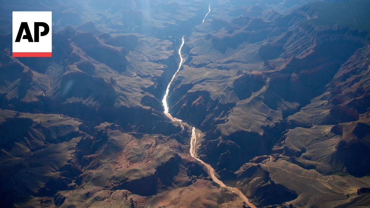 Video: Aerial footage shows debris-filled Colorado River after Grand Canyon flash flood
