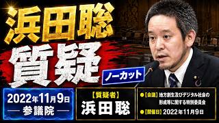2022年11月9日　浜田聡　地方創生及びデジタル社会の形成等に関する特別委員会