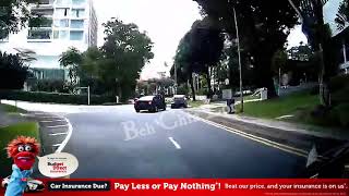 Accident causing car to mount into pedestrian path