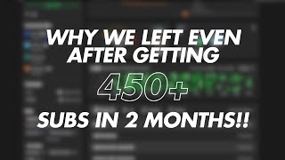 450+ subs in 2 months, still left youtube? Why