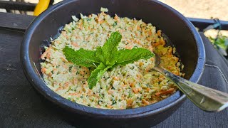 Coleslaw a popular side dish recipe / Cabbage  salad