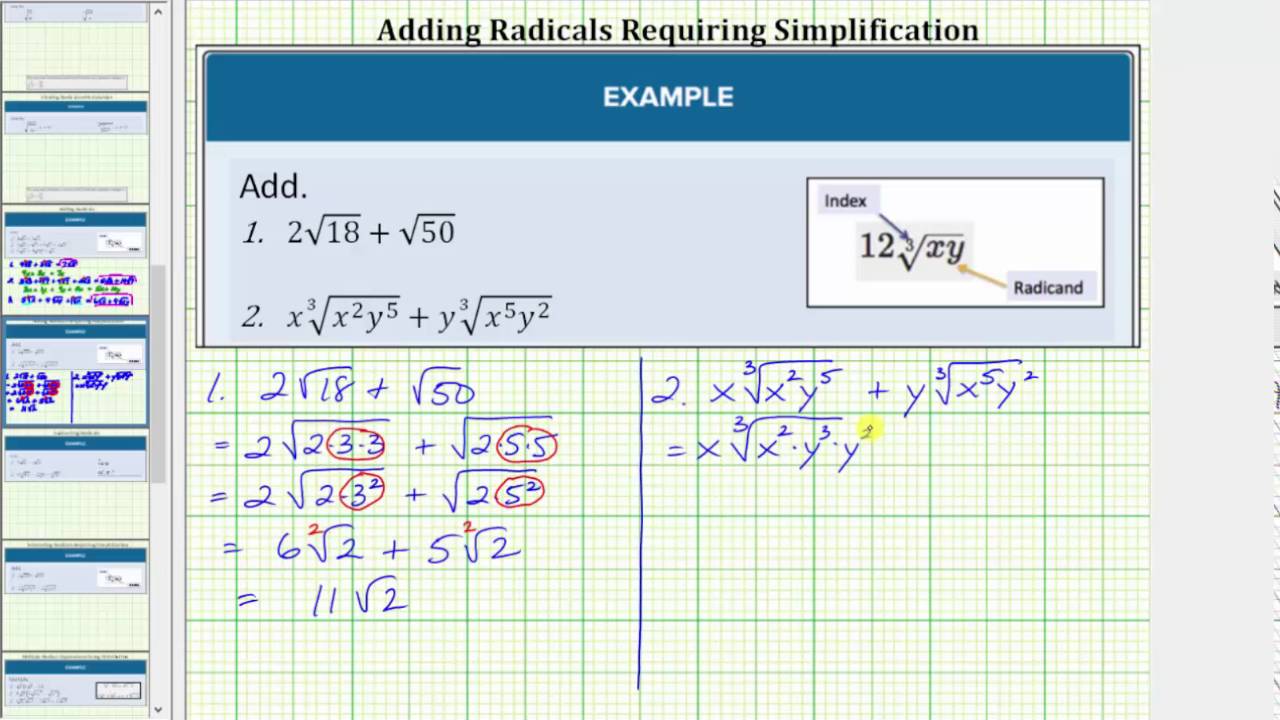 Adding Radicals That Requires Simplifying