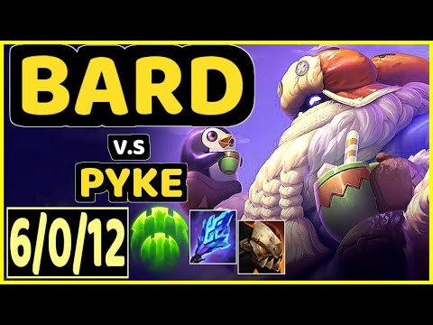 JAPONE (BARD) vs PYKE - 6/0/12 KDA BOTTOM SUPPORT GAMEPLAY - EUW Ranked GRANDMASTER