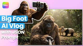 How to Make Viral Bigfoot AI Vlog Video with Fotor VEO 3 | JSON Prompt Explained