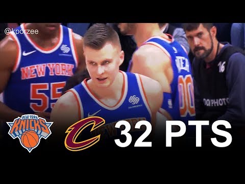 Kristaps Porzingis Full Highlights 2017.10.29 at Cavs - 32 Pts, 12 Rebs, 2 Blks