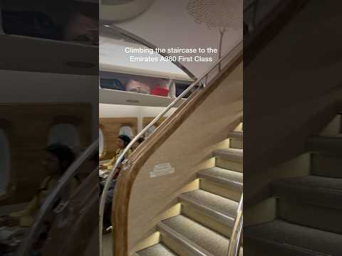Climbing The Staircase To The Emirates A380 First Class | Lounge Guru