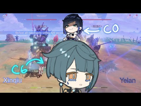 Yelan C0 VS Xingqiu C6 - Hu Tao Vaporize Damage Comparison