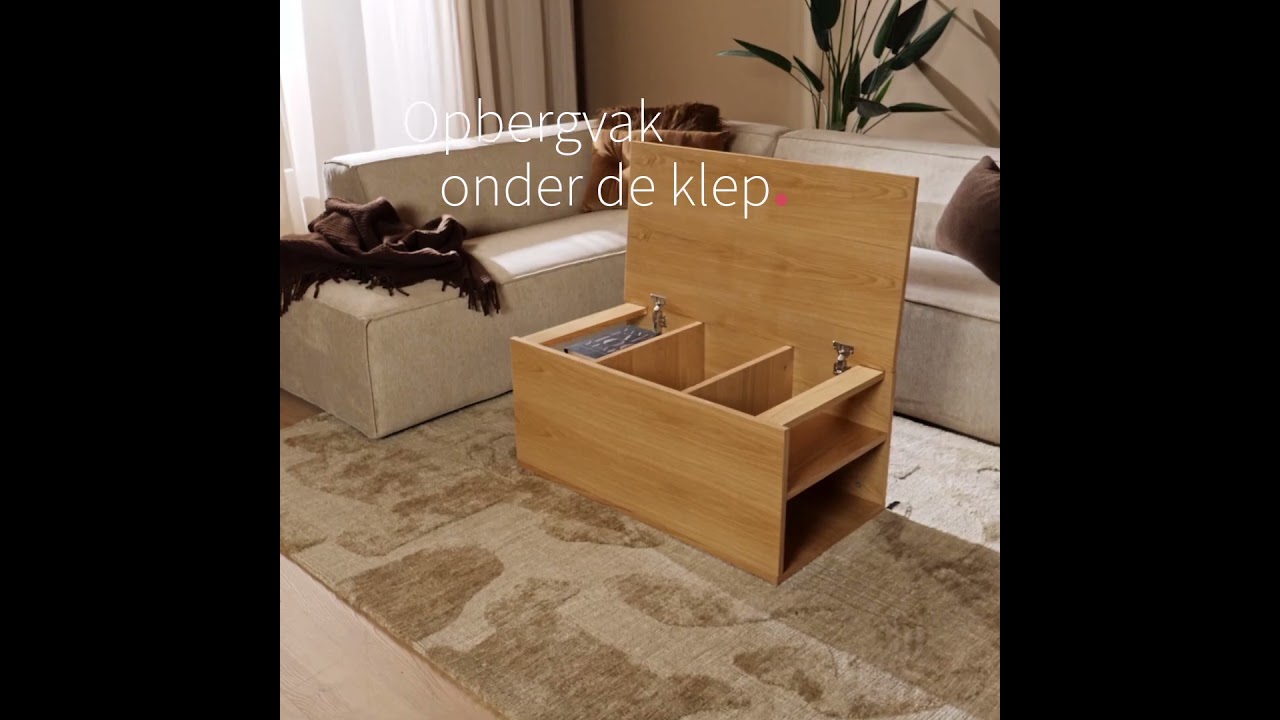 Salontafel Jaxx zwart eiken 88x46 cm