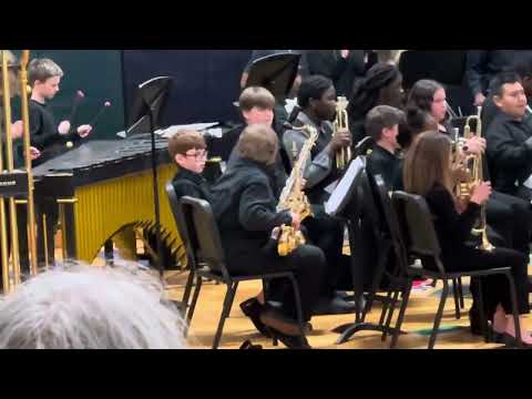 QMS beginning band plays furioso by Robert W smith at 2025 spring concert