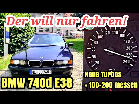 BMW 740d E38 - 100-200 km/h time with new turbos! | Dragy GPS 2024