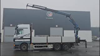 Mercedes-Benz Actros 2557, 2000 Mod, med Kran HMF 1683 K4, 2004 Mod. flatbed truck for sale - Image 4 | Autoline Mercedes-Benz Actros 2557, 2000 Mod, med Kran HMF 1683 K4, 2004 Mod. flatbed truck | Image 4 - Autoline
