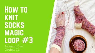 How to Knit Socks Magic Loop: #3 - Heel Flap and Gusset | Summer Lee Design Co.