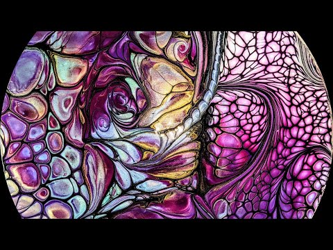 (127) 'Priya' ~ Stunning Bloom Swipe - Acrylic Fluid Art Swipe Technique