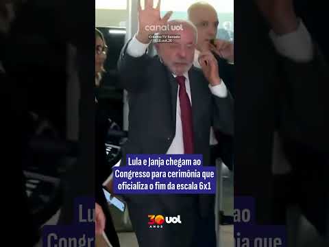 Lula e Janja chegam ao Congresso para cerimônia que oficializa o fim da escala 6×1