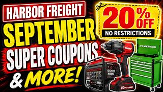 Harbor Freight September Super Coupons & MORE! 🔥 20% OFF No Restrictions Coupon, & ICON Deals!!