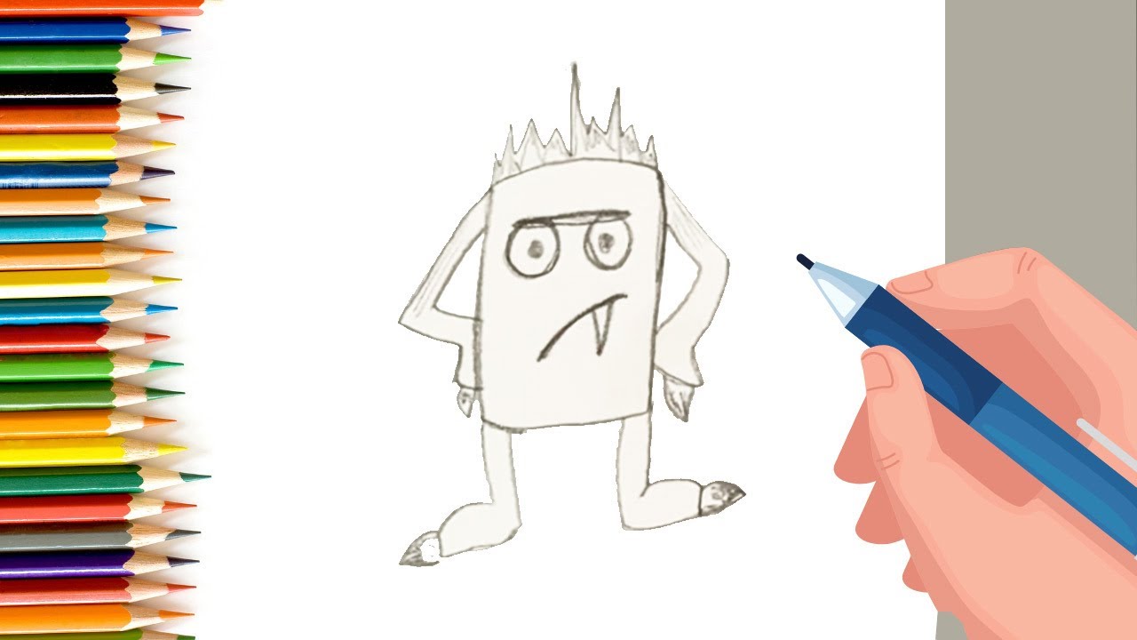 Funny monster drawing | Easy pencil drawing of monster | 6 minutes 100 days challenge #shorts