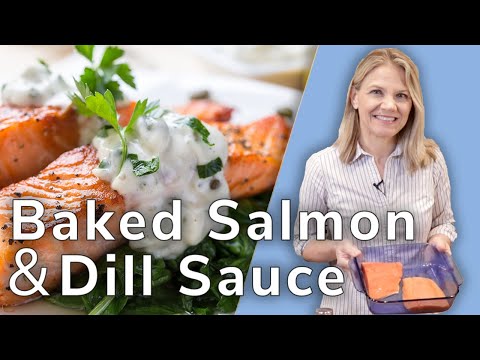 Low Carb Salmon with Dill Sauce Recipe - Dr. Becky