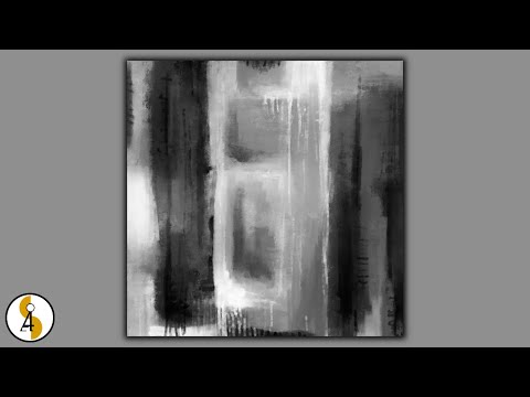 How To Paint Simple Black And White Abstract Art / Fine Art / Procreate Art / iPad Art / Demo #398