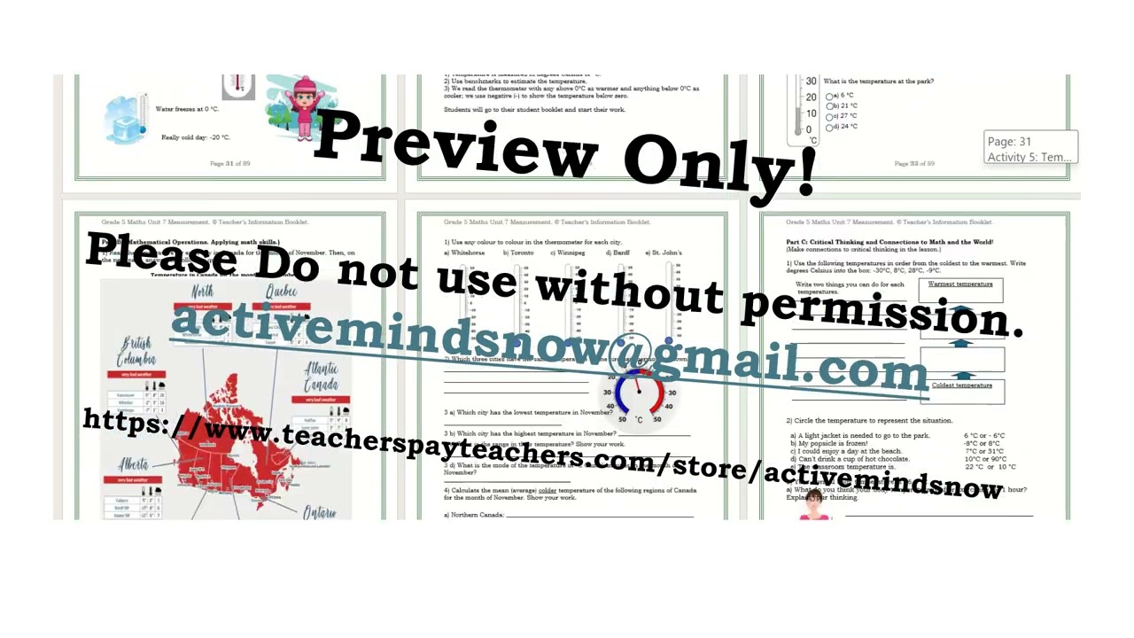 Grade 5 Math Unit 7 Measurements