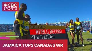 Canada's 4x100m mixed relay world record broken minutes later by Jamaica | #CBCSports