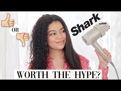 TRYING THE SHARK HYPERAIR ROUND BRUSH ATTACHMENT ON CURLY HAIR - HONEST REVIEW