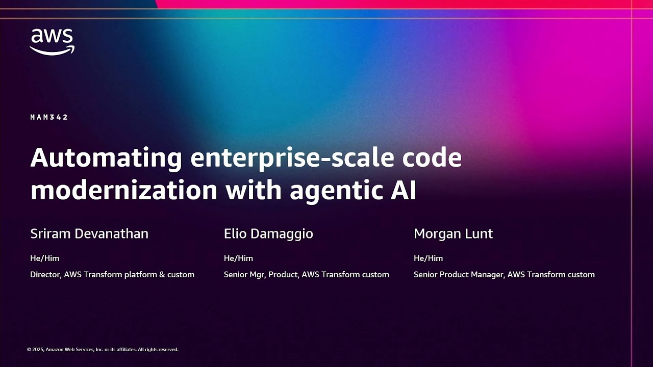 AWS re:Invent 2025 - Automating enterprise-scale code modernization with agentic AI (MAM342)