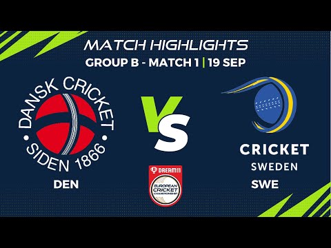 Group B, Match 1 - DEN vs SWE | Highlights | Dream11 European Cricket Championship, 2022 | ECC22.025
