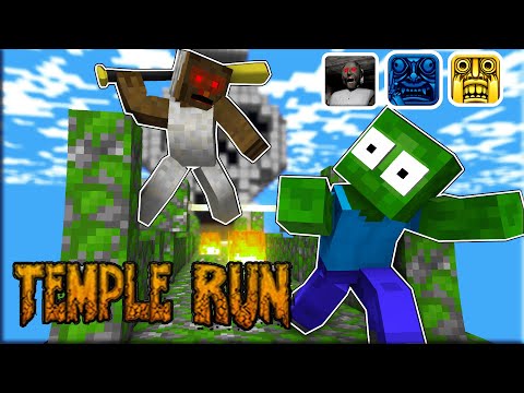 Monster School : GRANNY TEMPLE RUN CHALLENGE - Minecraft Animation