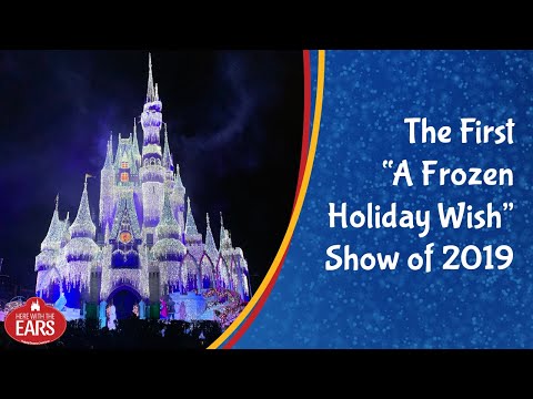 The First 2019 "A Frozen Holiday Wish" Cinderella Castle Lighting Full Show at Magic Kingdom