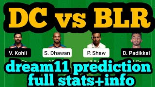 DC vs BLR Dream11 Prediction|DC vs BLR Dream11|DC vs BLR Dream11 Team Prediction|