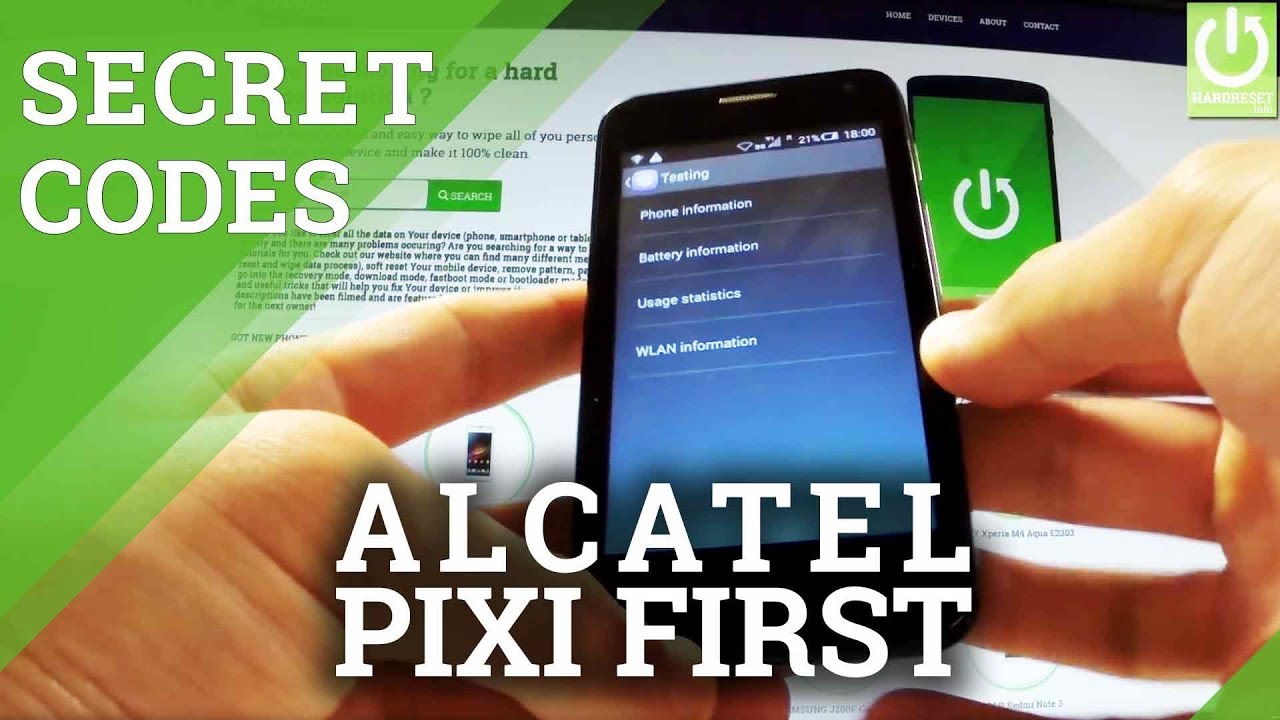 Secret Codes ALCATEL One Touch Pixi First 4024D - Hidden Menu / Tricks
