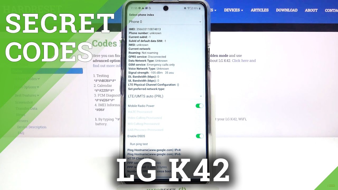 How to Discover Secret Options in LG K42 – Check All Secret Codes