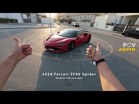 Ferrari SF90 Spider Assetto Fiorano — ASMR Walkaround, Details & Drive