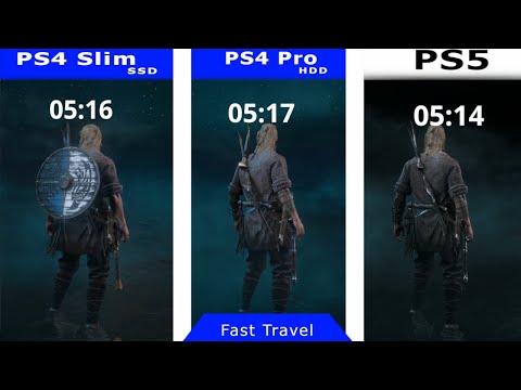 Quick Graphics Comparison Assassin's Creed Valhalla | PS4 Slim SSD -  PS4 Pro HDD - PS5