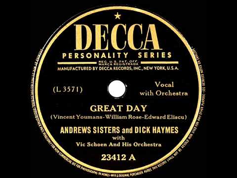 1944 Dick Haymes & The Andrews Sisters - Great Day