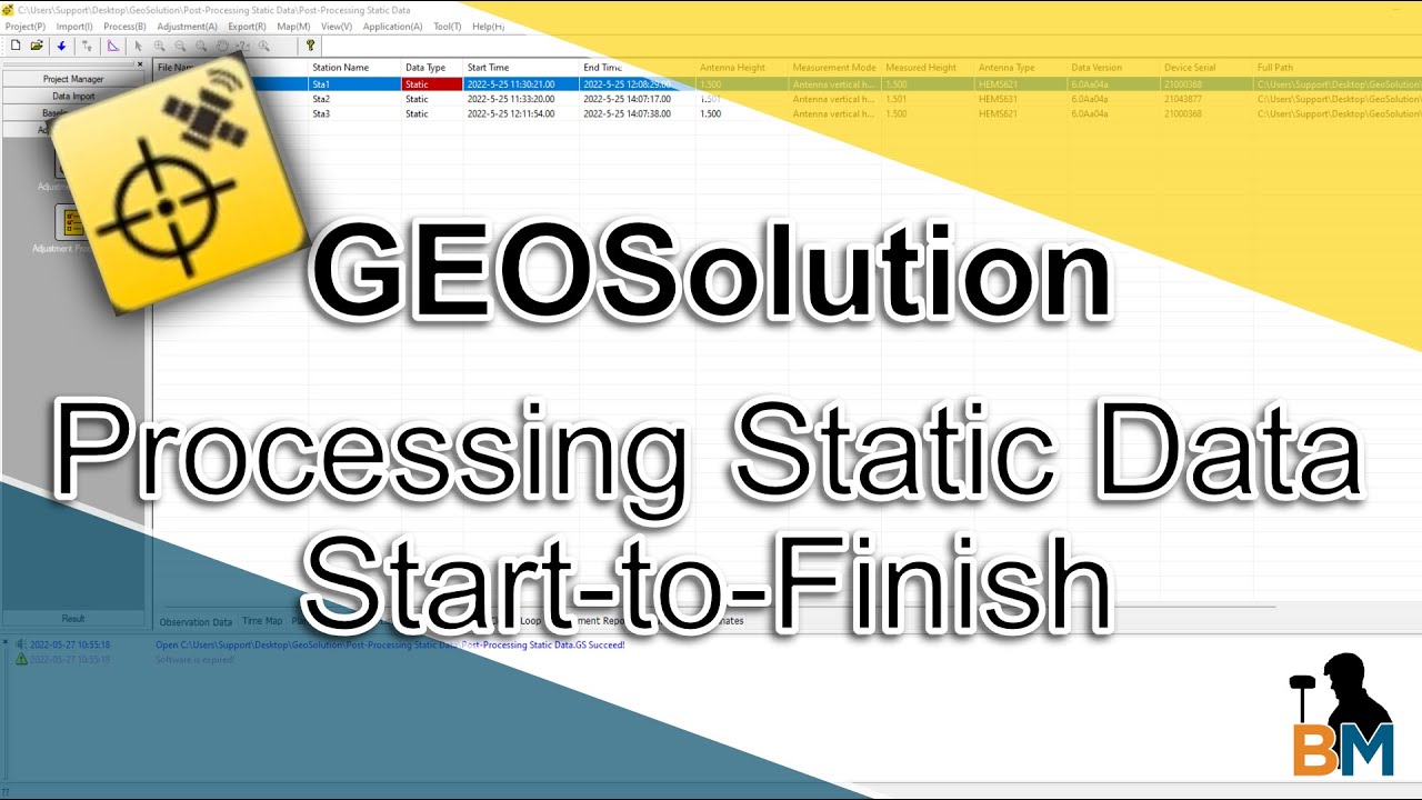 GEOSolution How to: Processing Static Data - Start to Finish | Bench Mark