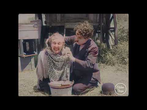 Charlie Chaplin 1916 -  Color   4K   Old footage restoration with AI  (The Vagabond)